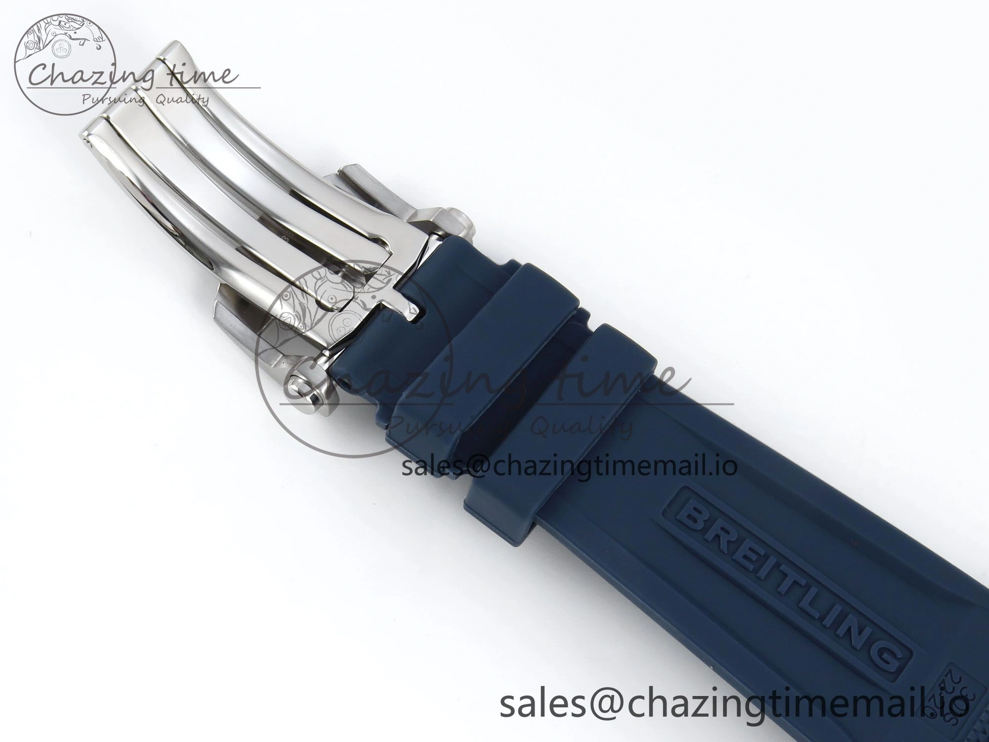 Trendsetting Chronomat B01 42mm SS TF 1:1 Best Edition Green Black Dial on Blue Rouleaux Strap A7750 V 5437