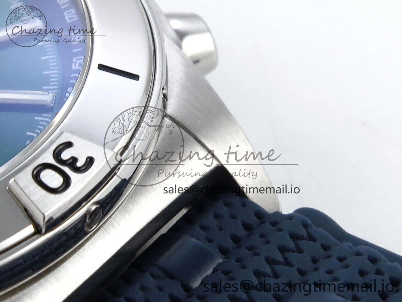 Trendsetting Chronomat B01 42mm SS TF 1:1 Best Edition Green Black Dial on Blue Rouleaux Strap A7750 V 5437