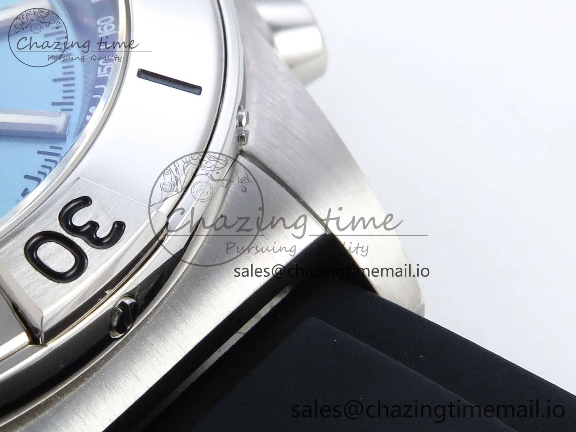 Chronomat B01 42mm SS TF 1:1 Best Edition Ice Blue Dial on Black Rubber Strap A7750 V Affordable 5449