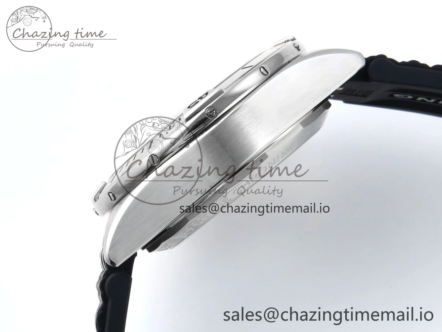 TravelReady Chronomat B01 42mm SS TF 1:1 Best Edition RG Black Dial on Black Rouleaux Strap A7750 V 5442