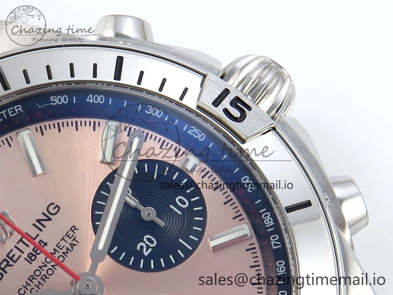 TravelReady Chronomat B01 42mm SS TF 1:1 Best Edition RG Black Dial on Black Rouleaux Strap A7750 V 5442