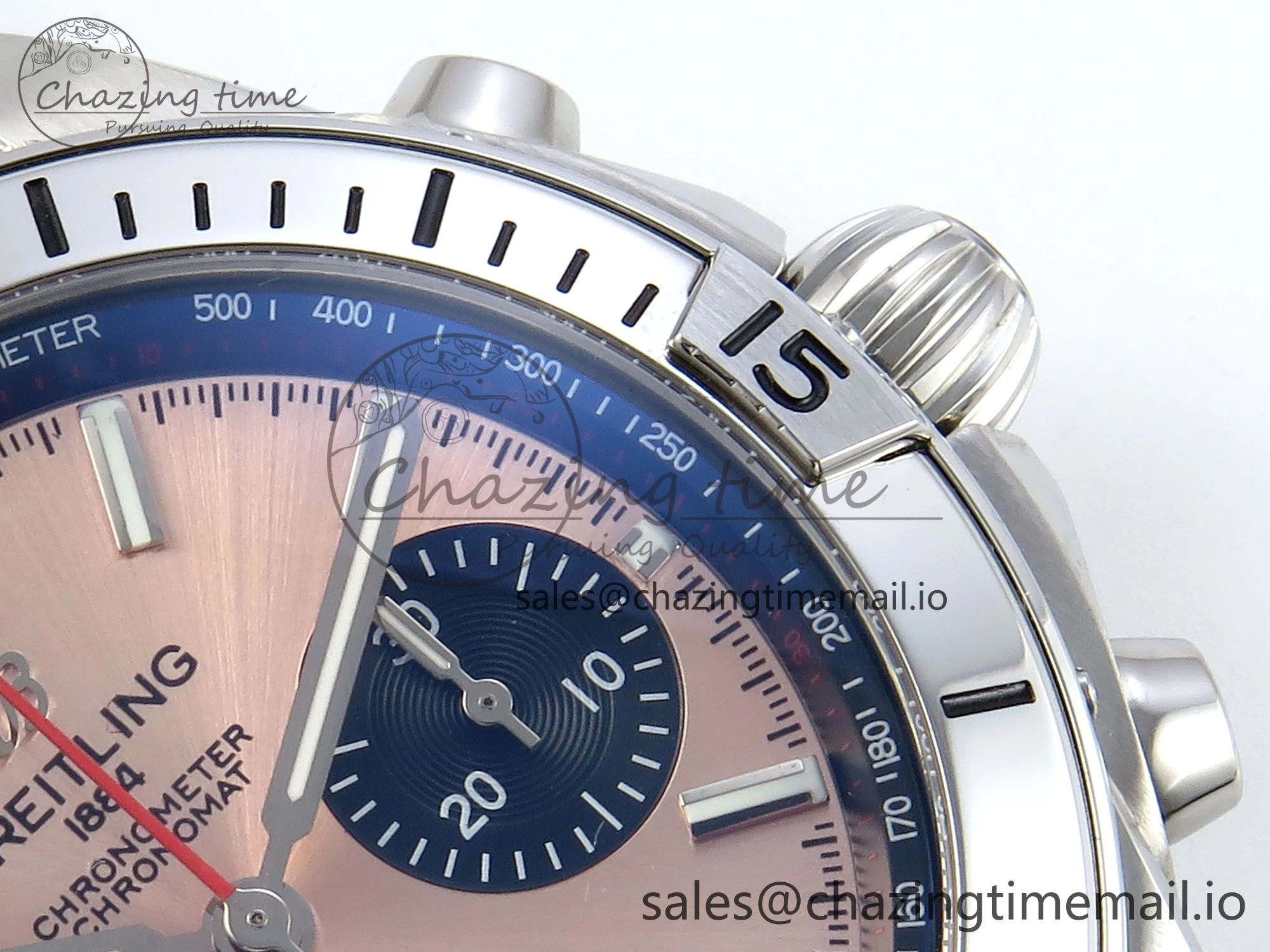 FreshLook Chronomat B01 42mm SS TF 1:1 Best Edition RG Black Dial on Black Rubber Strap A7750 V 5446