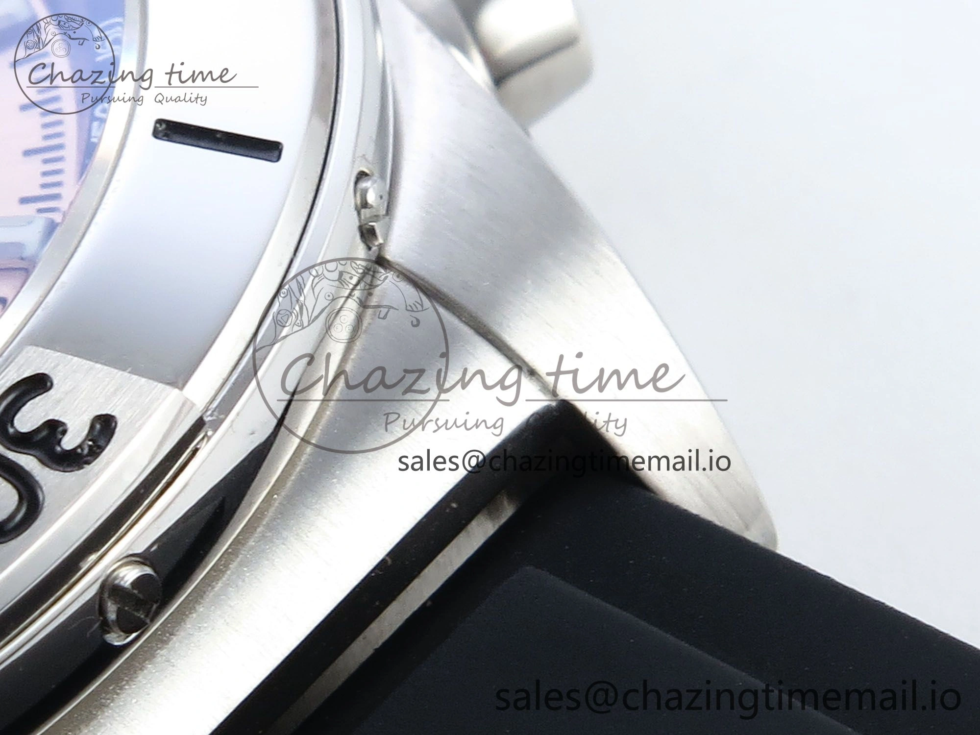 FreshLook Chronomat B01 42mm SS TF 1:1 Best Edition RG Black Dial on Black Rubber Strap A7750 V 5446