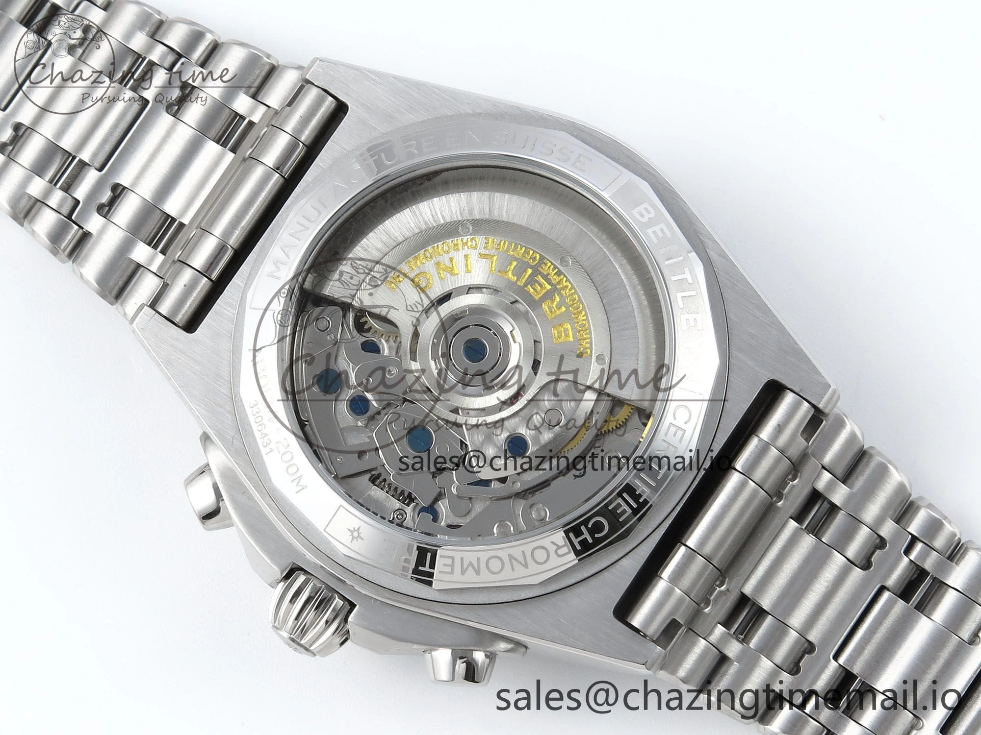 Chronomat B01 42mm SS TF 1:1 Best Edition RG Black Dial on SS Bracelet A7750 V Breathable 5468