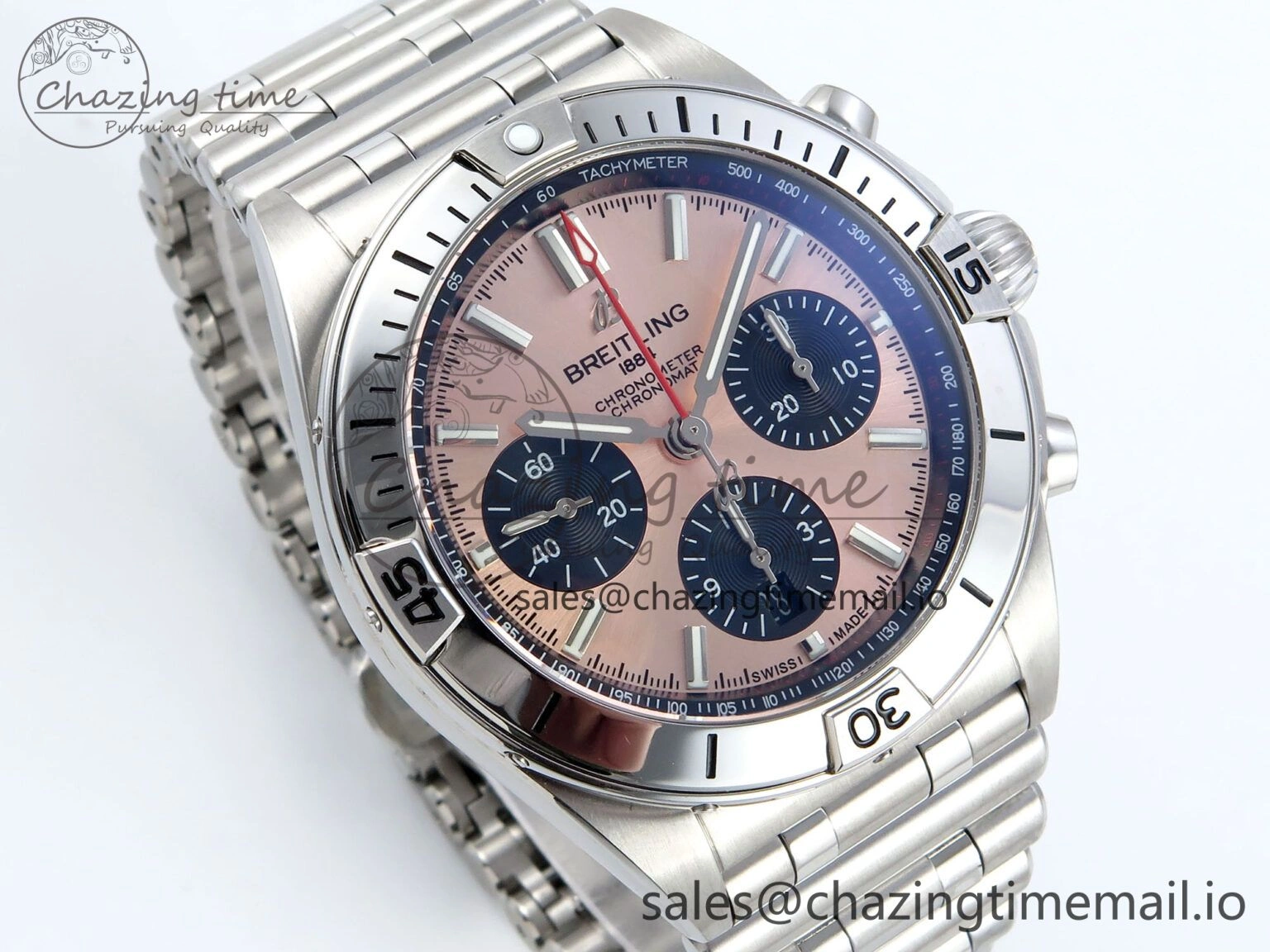 Chronomat B01 42mm SS TF 1:1 Best Edition RG Black Dial on SS Bracelet A7750 V Breathable 5468