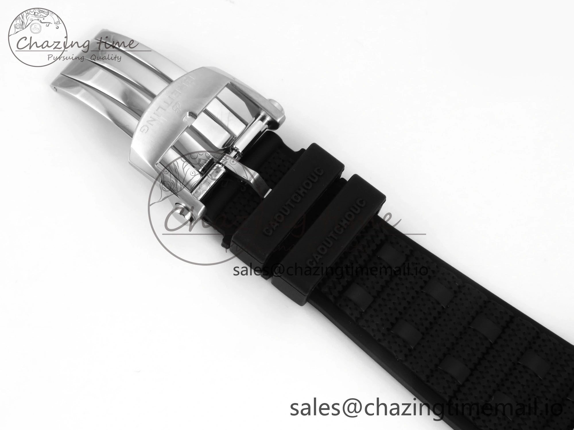 Chronomat B01 42mm SS TF 1:1 Best Edition Silver Dial on Black Rouleaux Strap A7750 V TechFriendly 5441