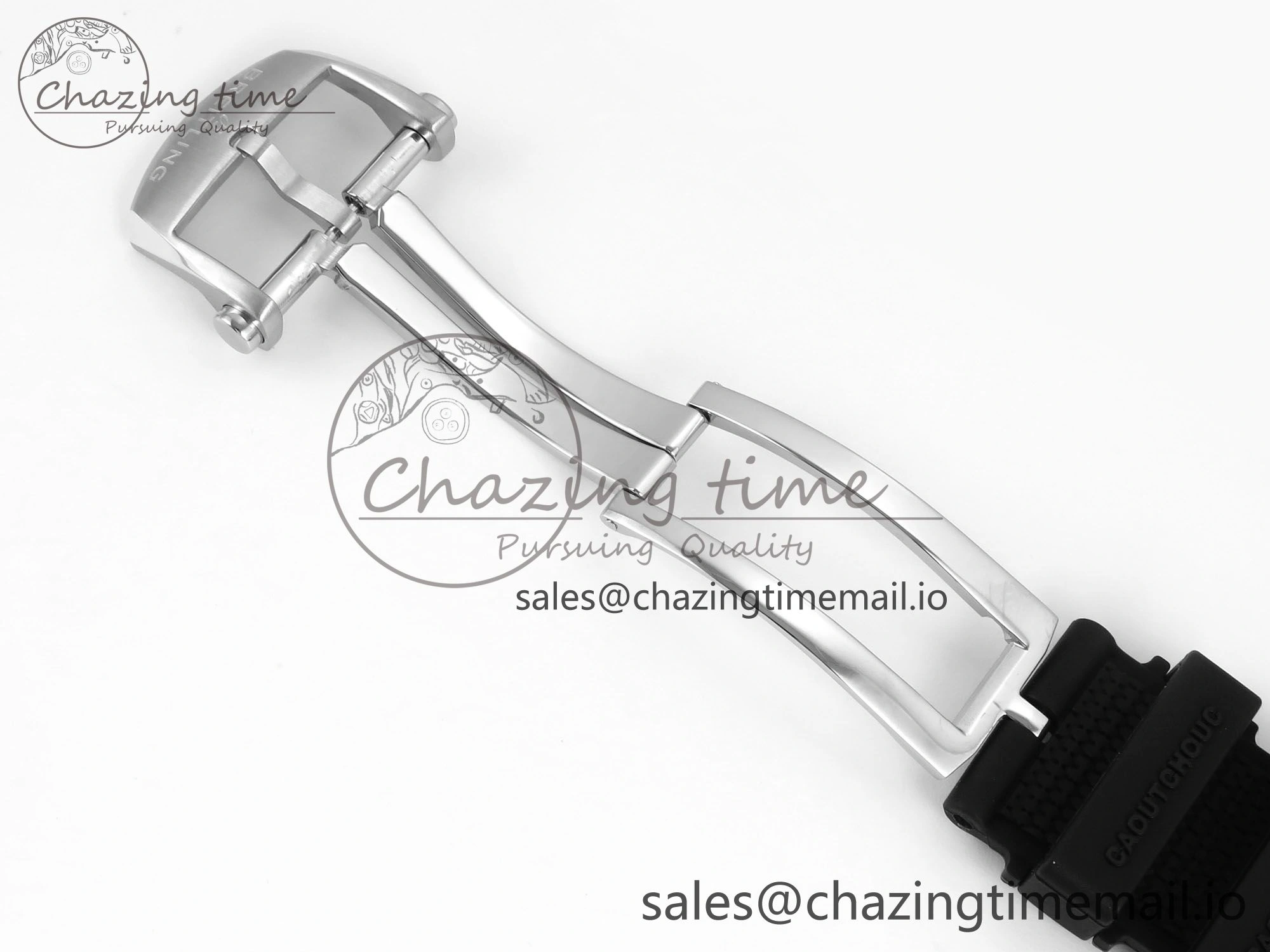 Chronomat B01 42mm SS TF 1:1 Best Edition Silver Dial on Black Rouleaux Strap A7750 V TechFriendly 5441