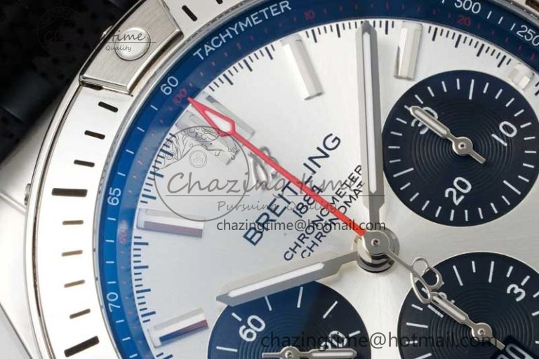 Chronomat B01 42mm SS TF 1:1 Best Edition Silver Dial on Black Rubber Strap A Efficient 5532