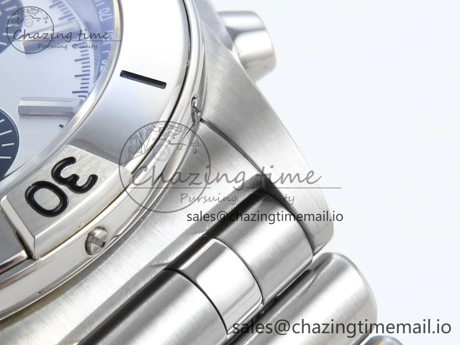 Breathable Chronomat B01 42mm SS TF 1:1 Best Edition Silver Black Dial on SS Bracelet A7750 V 5465