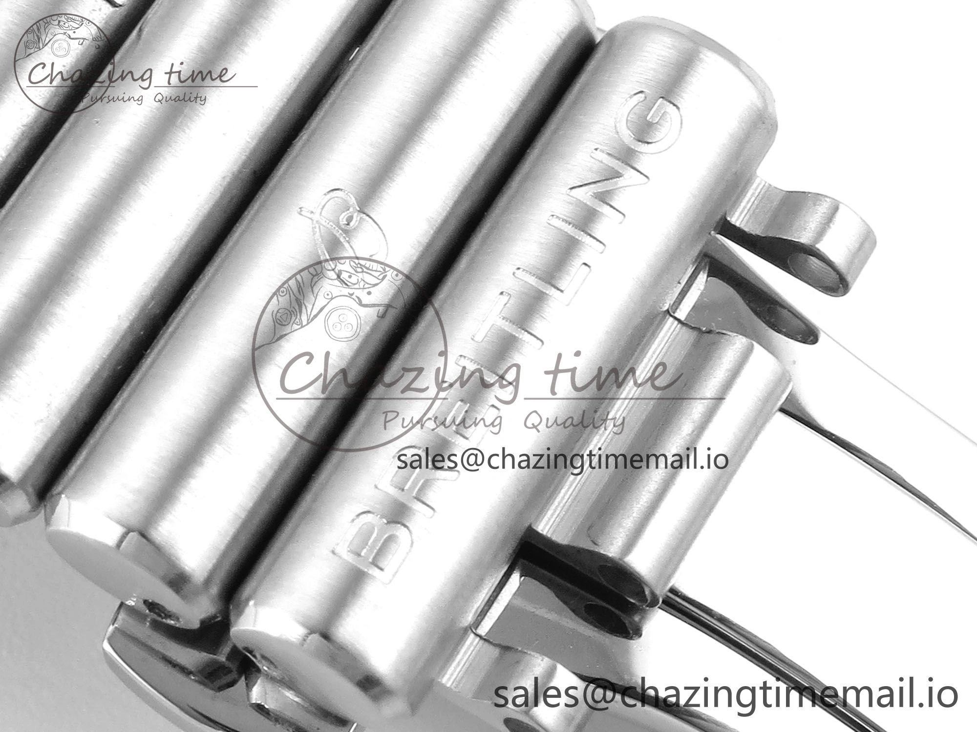 Breathable Chronomat B01 42mm SS TF 1:1 Best Edition Silver Black Dial on SS Bracelet A7750 V 5465