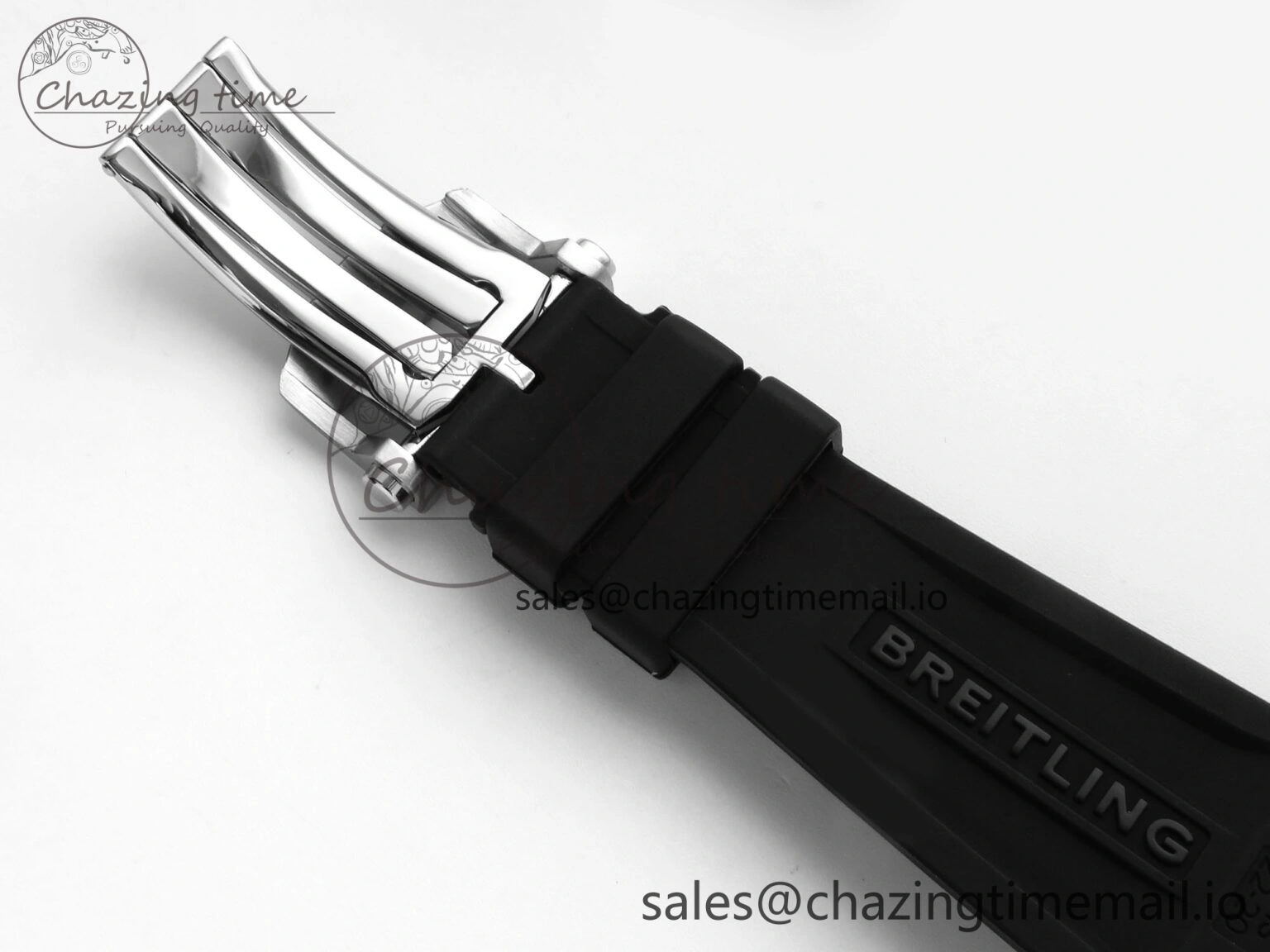 WellDesigned Chronomat B01 42mm SS RG TF 1:1 Best Edition Blue Dial on Black Rouleaux Strap A7750 V 5445