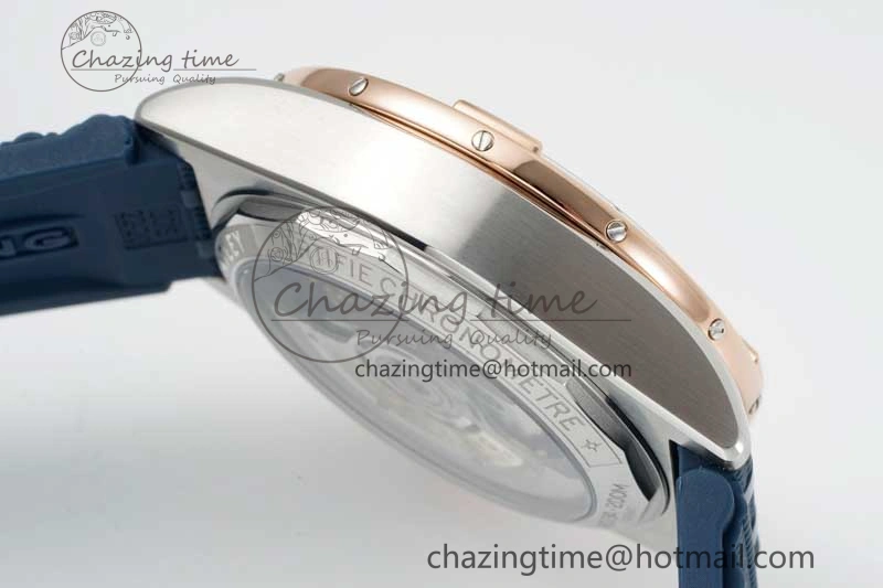 Chronomat B01 42mm SS RG TF 1:1 Best Edition Blue Dial on Blue Rubber Strap A Sleek 5527