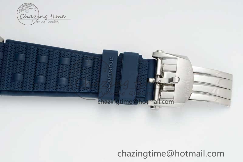 Chronomat B01 42mm SS RG TF 1:1 Best Edition Blue Dial on Blue Rubber Strap A Sleek 5527