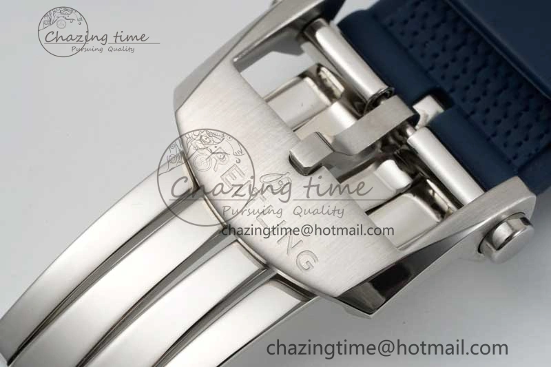 Chronomat B01 42mm SS RG TF 1:1 Best Edition Blue Dial on Blue Rubber Strap A Sleek 5527