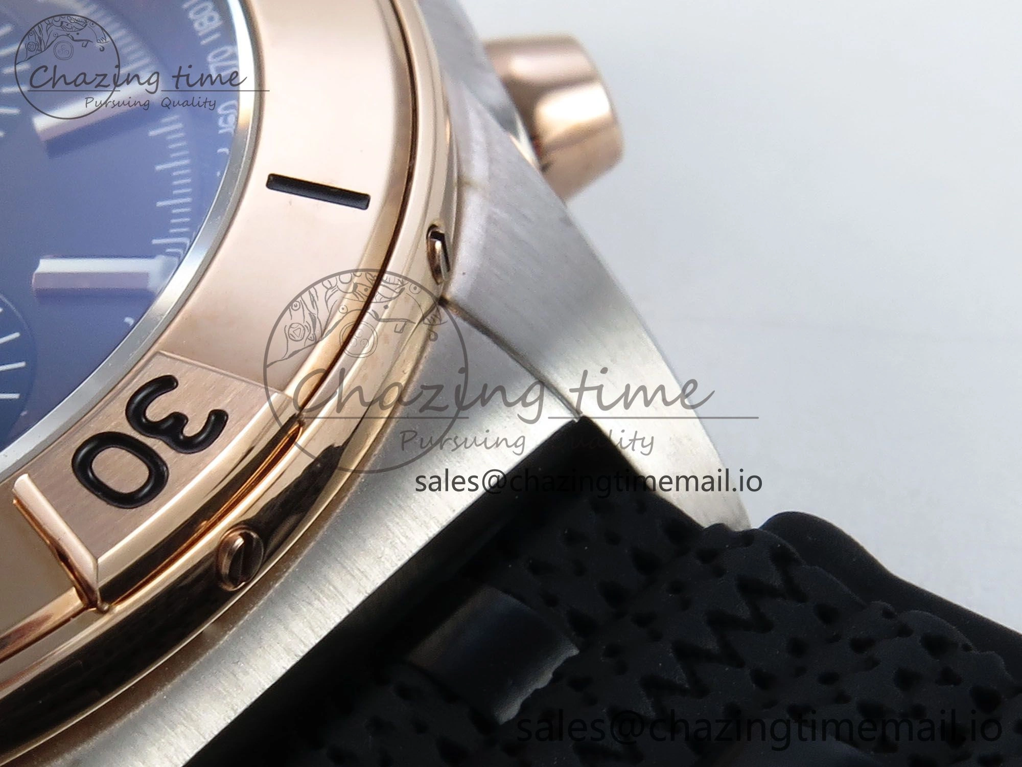 Sophisticated Chronomat B01 42mm SS RG TF 1:1 Best Edition Brown Dial on Black Rouleaux Strap A7750 V 5443