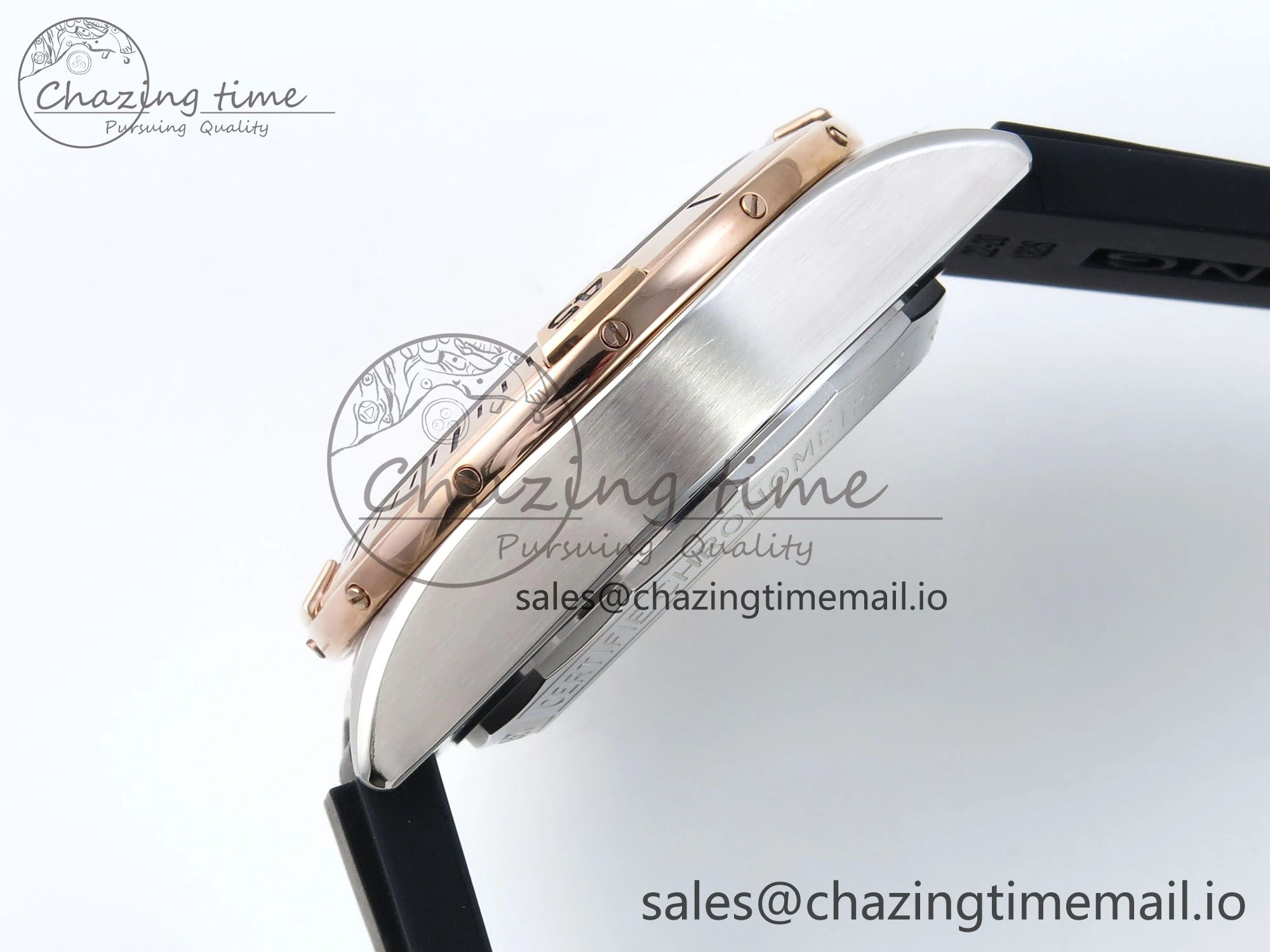 Chronomat B01 42mm SS RG TF 1:1 Best Edition Brown Dial on Black Rubber Strap A7750 V StreetReady 5454