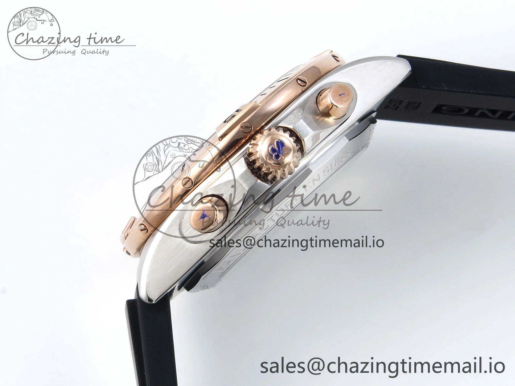 Chronomat B01 42mm SS RG TF 1:1 Best Edition Brown Dial on Black Rubber Strap A7750 V StreetReady 5454