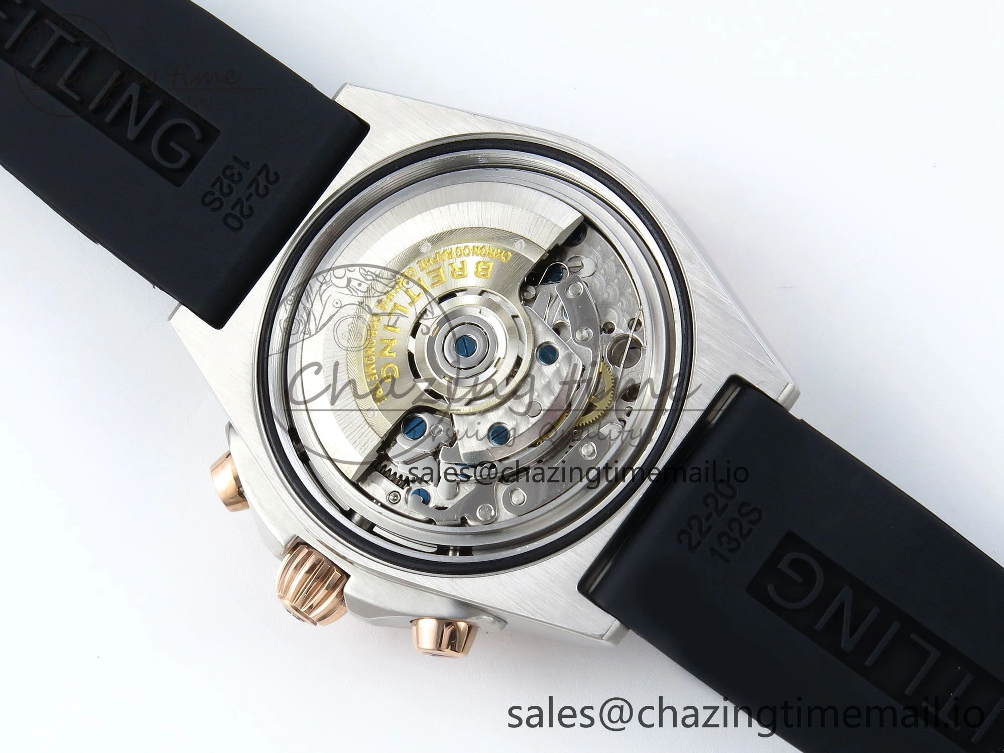 Chronomat B01 42mm SS RG TF 1:1 Best Edition Brown Dial on Black Rubber Strap A7750 V StreetReady 5454
