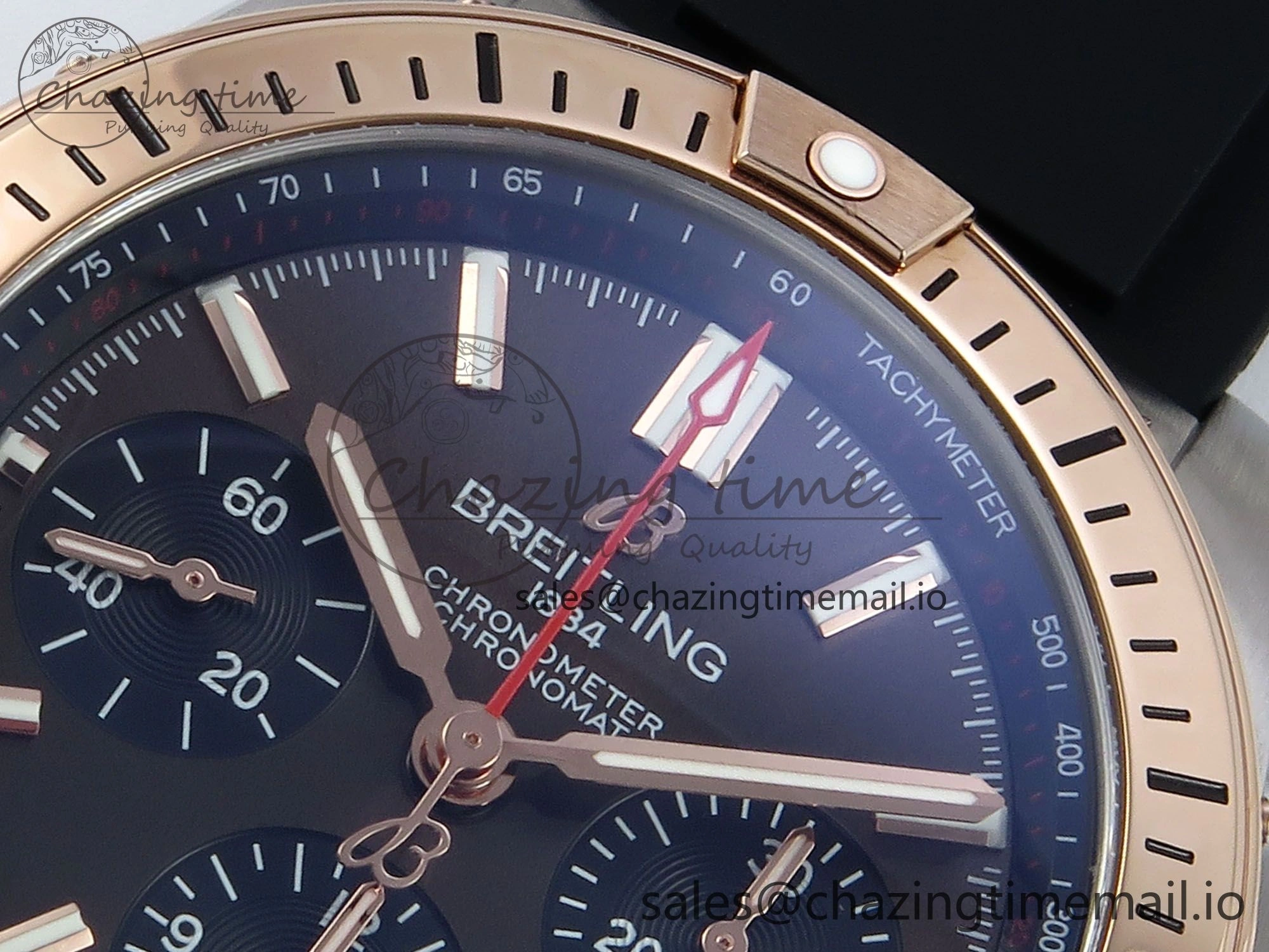 Chronomat B01 42mm SS RG TF 1:1 Best Edition Brown Dial on Black Rubber Strap A7750 V StreetReady 5454
