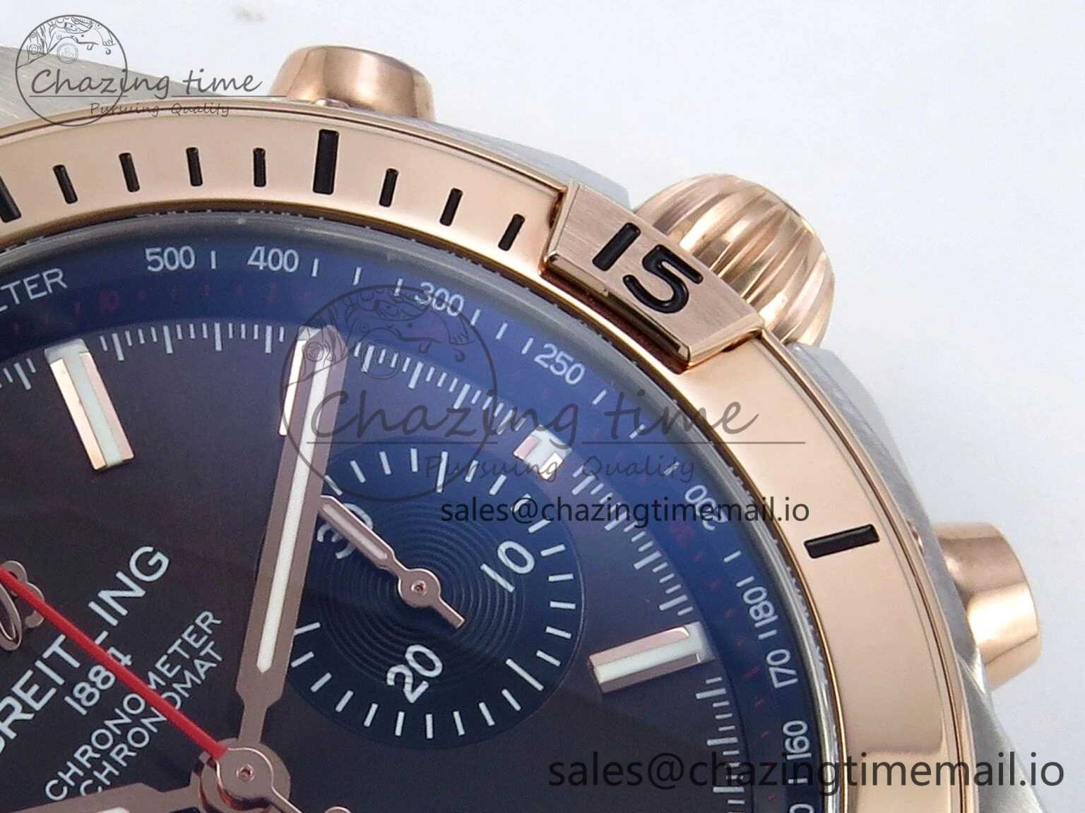 Chronomat B01 42mm SS RG TF 1:1 Best Edition Brown Dial on Black Rubber Strap A7750 V StreetReady 5454