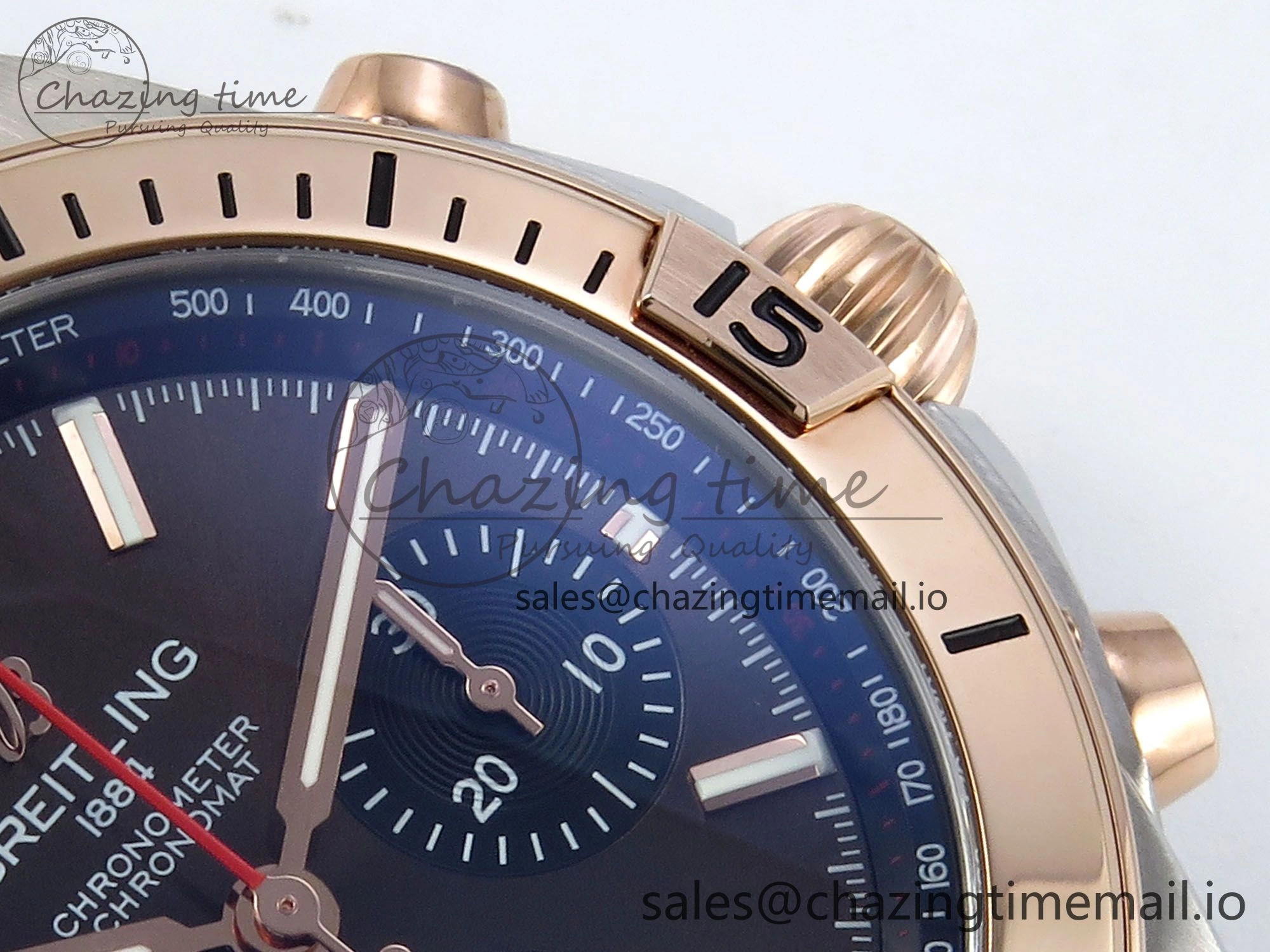Chronomat B01 42mm SS RG TF 1:1 Best Edition Brown Dial on Black Rubber Strap A7750 V StreetReady 5454