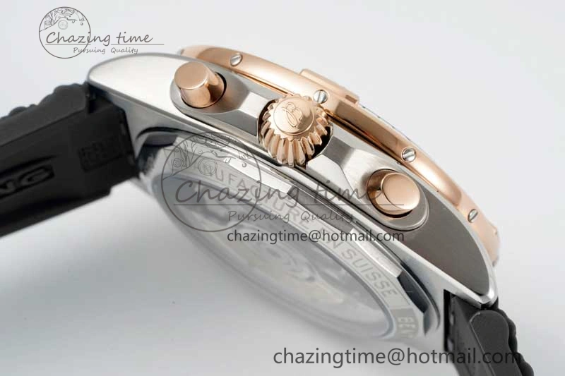 Chronomat B01 42mm SS RG TF 1:1 Best Edition Brown Dial on Black Rubber Strap A Reliable 5529