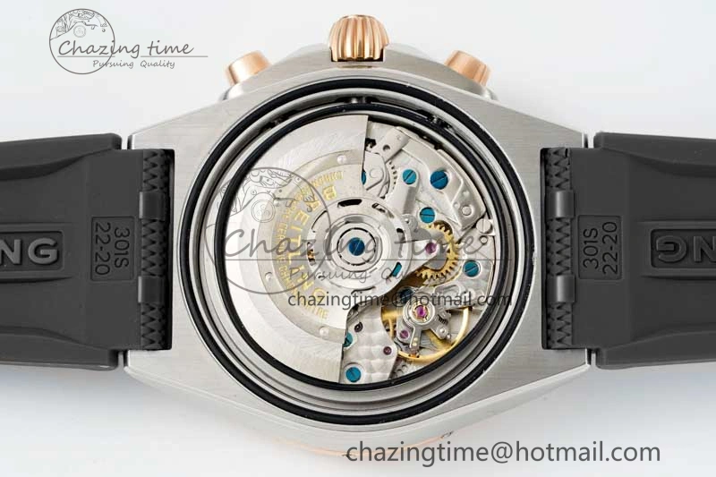 Chronomat B01 42mm SS RG TF 1:1 Best Edition Brown Dial on Black Rubber Strap A Reliable 5529