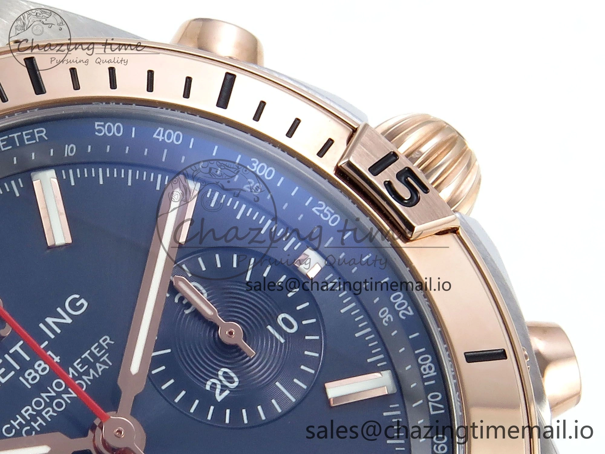Chronomat B01 44mm SS RG TF 1:1 Best Edition Blue Dial RG Bezel on SS RG Bracelet A StreetReady 5459