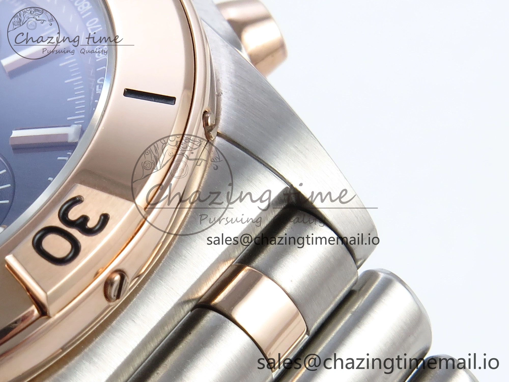 Chronomat B01 44mm SS RG TF 1:1 Best Edition Blue Dial RG Bezel on SS RG Bracelet A StreetReady 5459