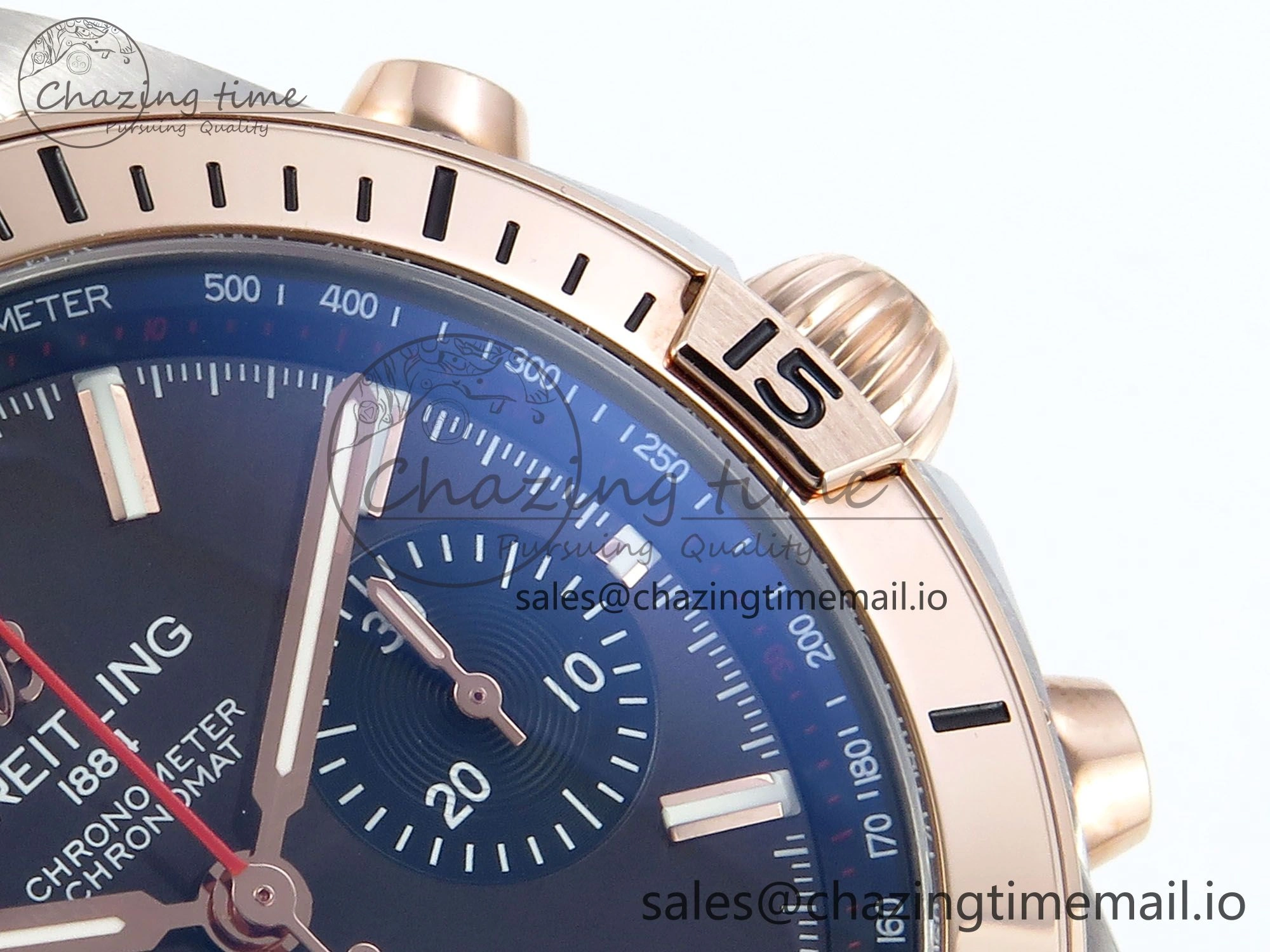 Modern Chronomat B01 44mm SS RG TF 1:1 Best Edition Brown Dial RG Bezel on SS RG Bracelet A 5462