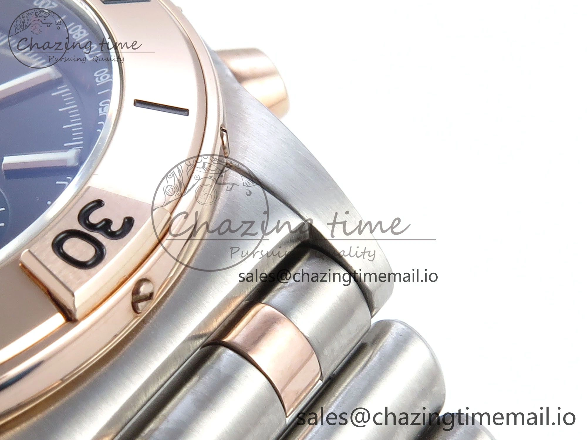 Modern Chronomat B01 44mm SS RG TF 1:1 Best Edition Brown Dial RG Bezel on SS RG Bracelet A 5462