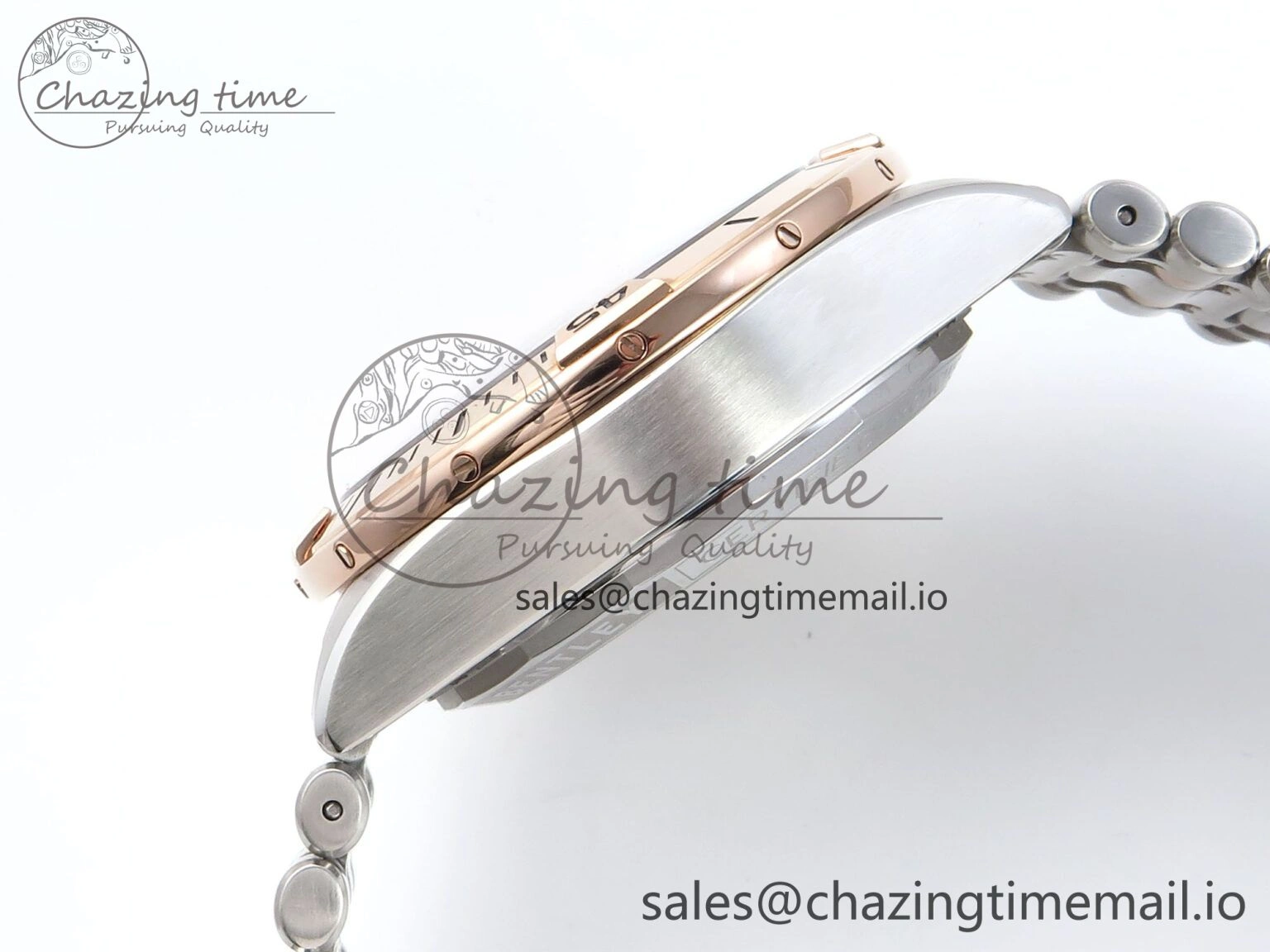Modern Chronomat B01 44mm SS RG TF 1:1 Best Edition Brown Dial RG Bezel on SS RG Bracelet A 5462