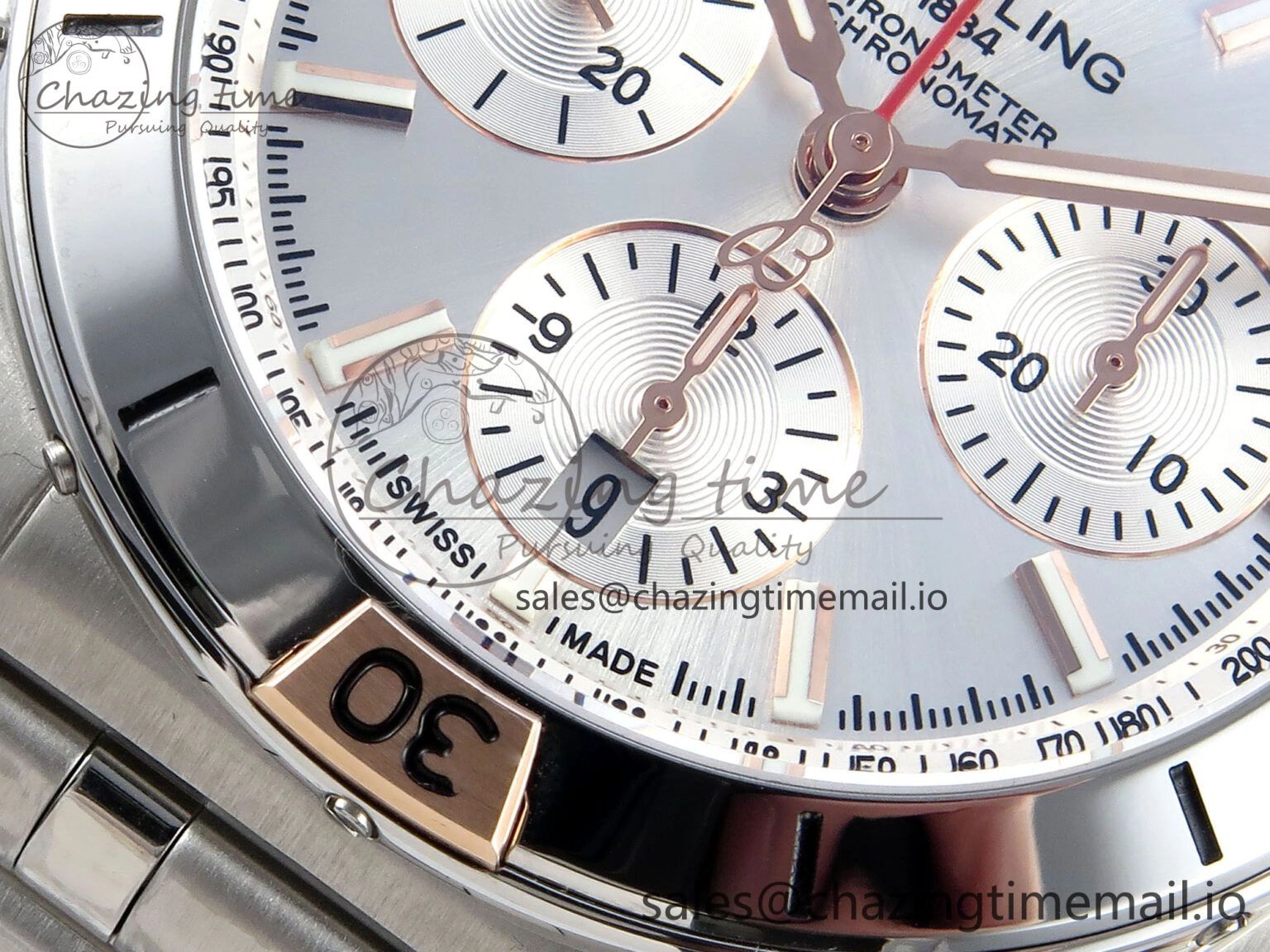Durable Chronomat B01 44mm SS RG TF 1:1 Best Edition Silver Dial on SS Bracelet A 5461