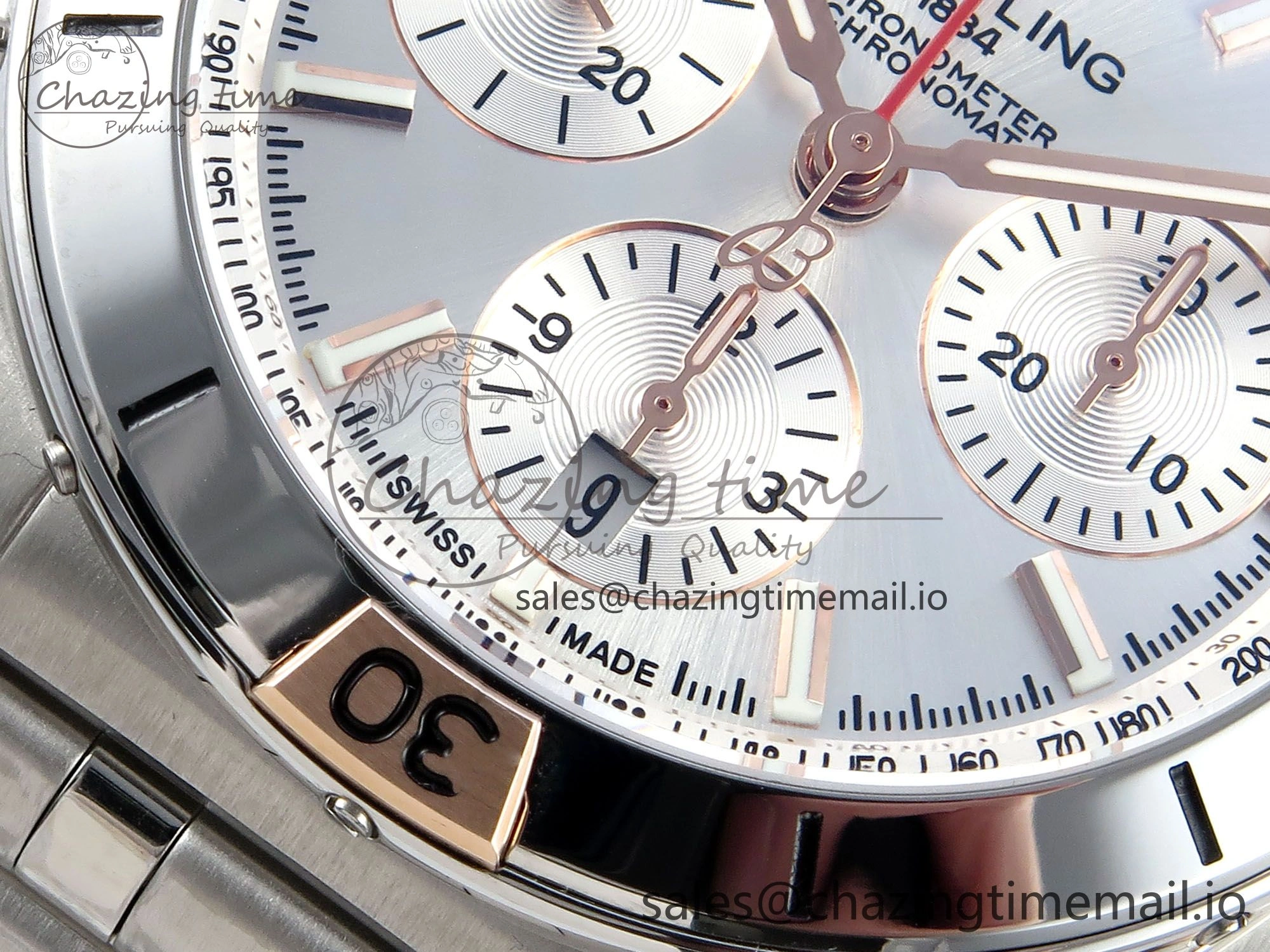 Durable Chronomat B01 44mm SS RG TF 1:1 Best Edition Silver Dial on SS Bracelet A 5461