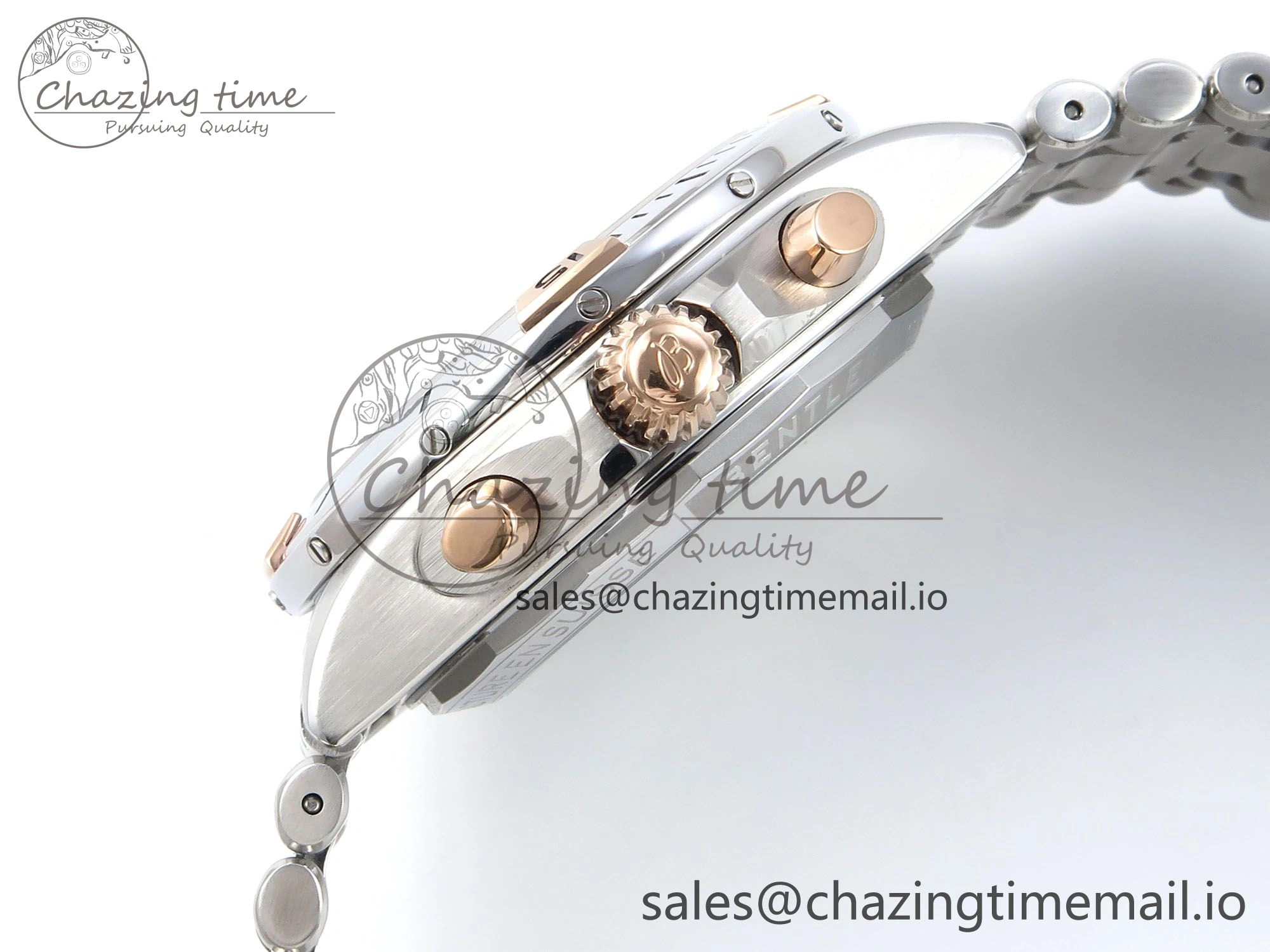 Durable Chronomat B01 44mm SS RG TF 1:1 Best Edition Silver Dial on SS Bracelet A 5461