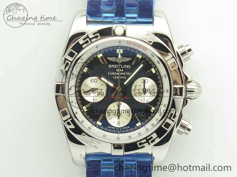 Chronomat B01 AB0110 Chrono SS GF 1:1 Best Edition Black Dial On SS Bracelet A Bright 5653