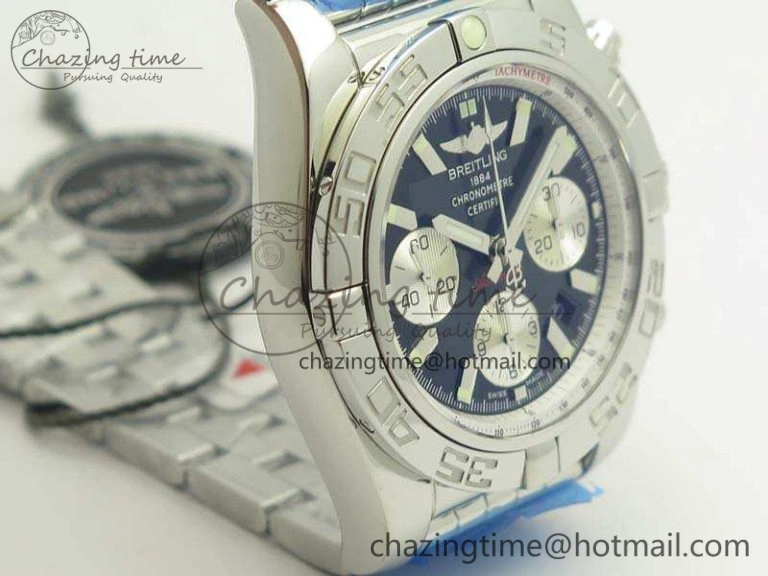 Chronomat B01 AB0110 Chrono SS GF 1:1 Best Edition Black Dial On SS Bracelet A Bright 5653