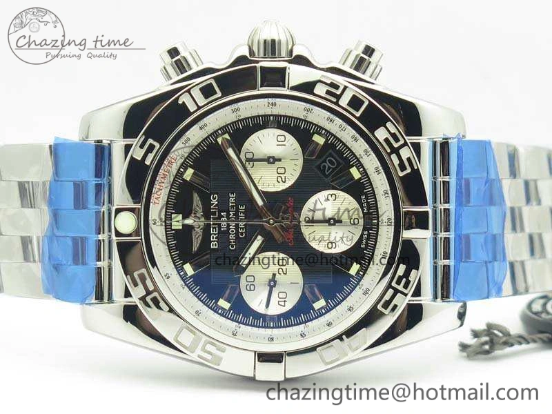 Chronomat B01 AB0110 Chrono SS GF 1:1 Best Edition Black Dial On SS Bracelet A Bright 5653