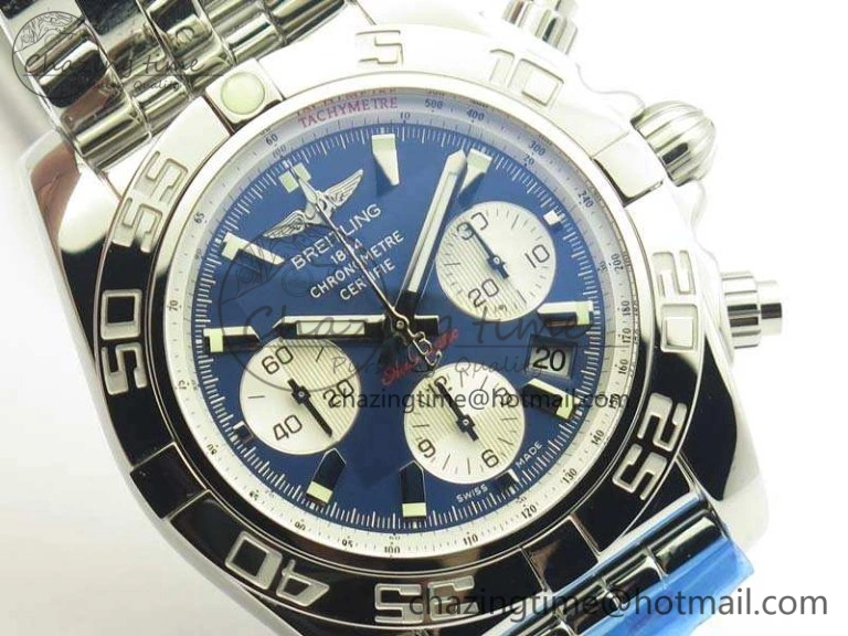 Colorful Chronomat B01 AB0110 Chrono SS GF 1:1 Best Edition Blue Dial On SS Bracelet A 5652