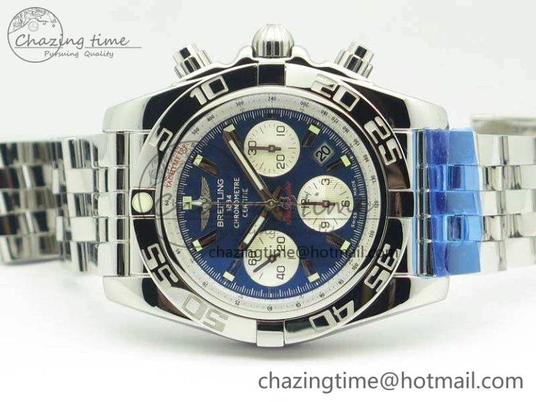 Colorful Chronomat B01 AB0110 Chrono SS GF 1:1 Best Edition Blue Dial On SS Bracelet A 5652