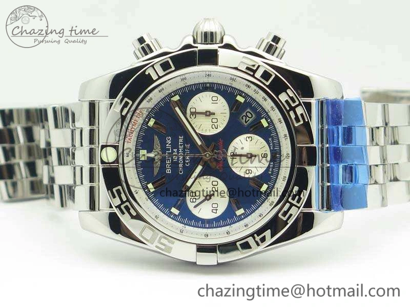 Colorful Chronomat B01 AB0110 Chrono SS GF 1:1 Best Edition Blue Dial On SS Bracelet A 5652