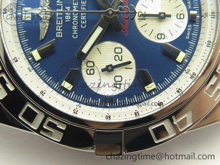 Colorful Chronomat B01 AB0110 Chrono SS GF 1:1 Best Edition Blue Dial On SS Bracelet A 5652