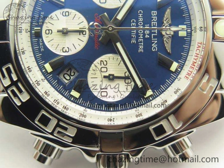 Colorful Chronomat B01 AB0110 Chrono SS GF 1:1 Best Edition Blue Dial On SS Bracelet A 5652