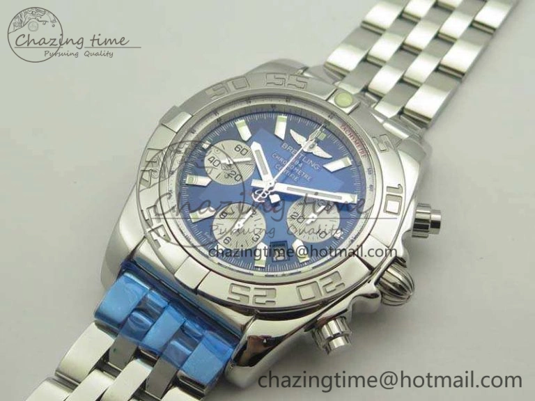 Colorful Chronomat B01 AB0110 Chrono SS GF 1:1 Best Edition Blue Dial On SS Bracelet A 5652