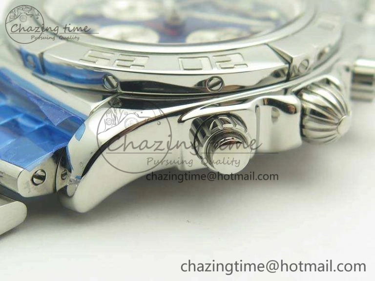 Colorful Chronomat B01 AB0110 Chrono SS GF 1:1 Best Edition Blue Dial On SS Bracelet A 5652
