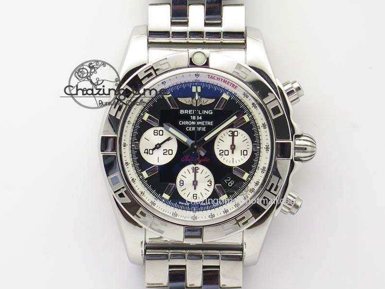 Chronomat B01 Chrono SS JF 1:1 Best Edition Black Dial On SS Bracelet A EyeCatching 5771