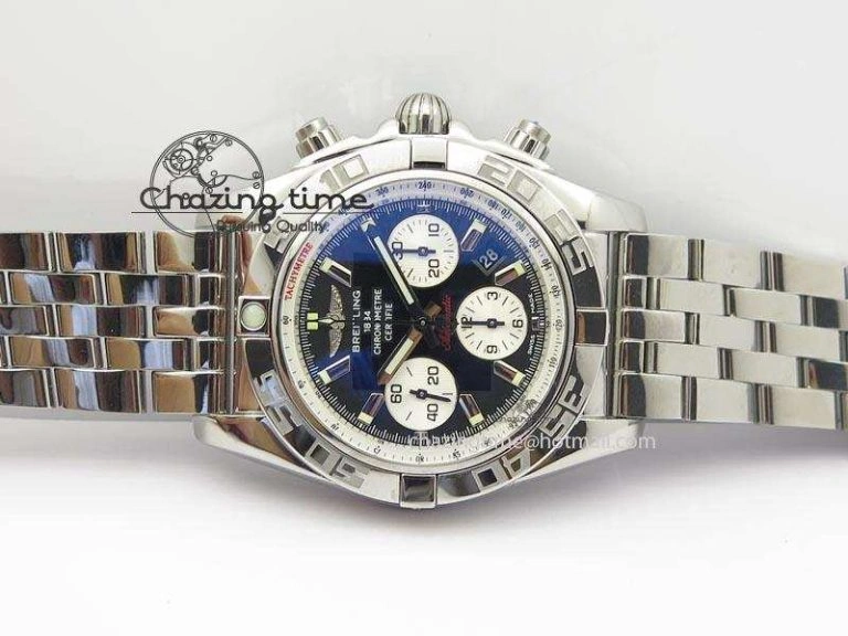 Chronomat B01 Chrono SS JF 1:1 Best Edition Black Dial On SS Bracelet A EyeCatching 5771