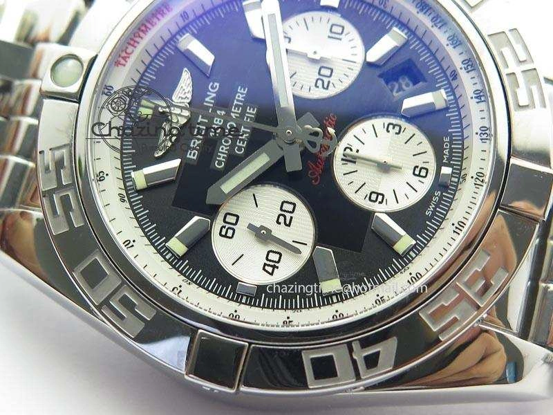 Chronomat B01 Chrono SS JF 1:1 Best Edition Black Dial On SS Bracelet A EyeCatching 5771