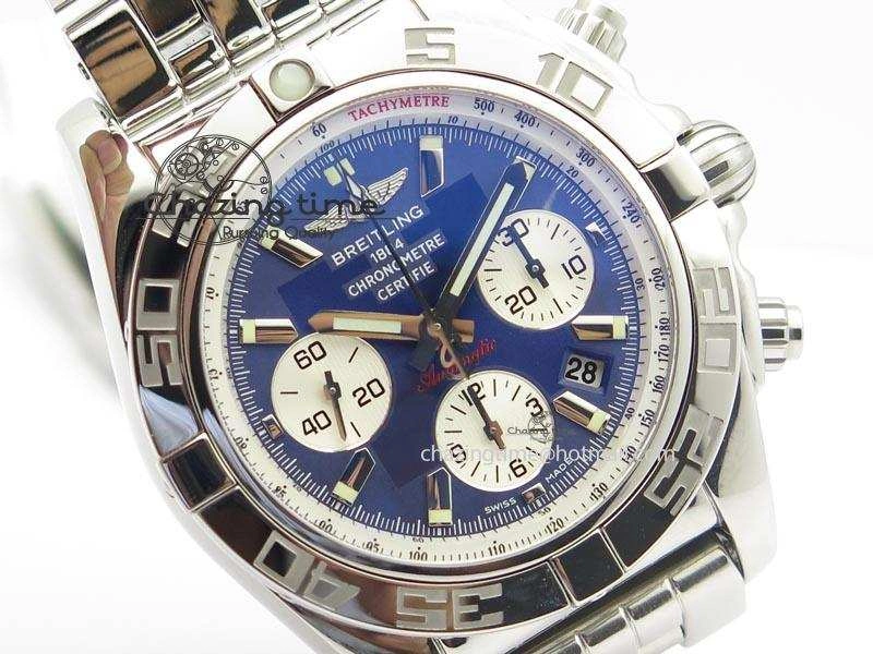 Chronomat B01 Chrono SS JF 1:1 Best Edition Blue Dial On SS Bracelet A Durable 5773