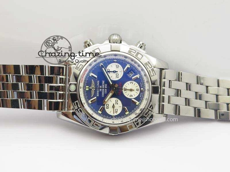 Chronomat B01 Chrono SS JF 1:1 Best Edition Blue Dial On SS Bracelet A Durable 5773
